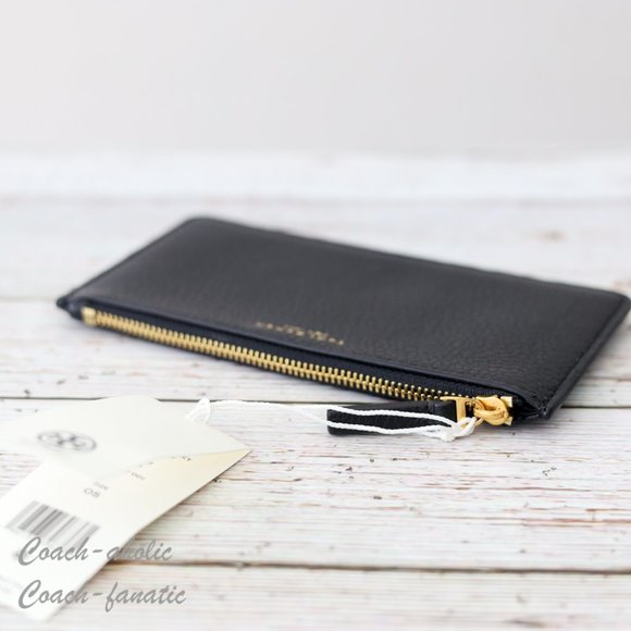 NWT Tory Burch Thea Small Pebble Leather Flat Wallet Crossbody in Black - Picture 6 of 12